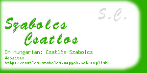 szabolcs csatlos business card